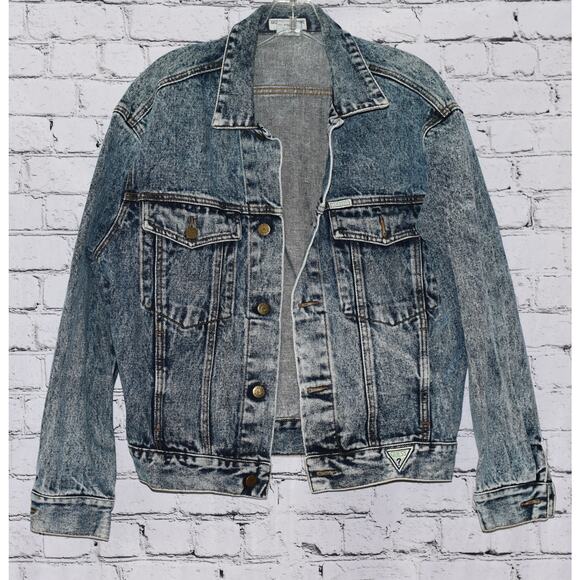 RARE Guess by Georges Marciano for Jeans Acid Wash Denim Jacket Made in the USA - Picture 1 of 9